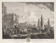KG 13040
<br/>
Feest en afscheid van de jagers.
<br/>
<em>Moyreau, Jean (1690-1762)</em>